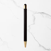 BallPenBazaar 3 Pcs Stylus Matte Black Ball Pens with Glossy Rose Gold Clip | Premium Click Mechanism | Smooth Blue Ink | Comfortable Writing Pens for Office, School & Gifting