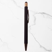 BallPenBazaar 3 Pcs Stylus Matte Black Ball Pens with Glossy Rose Gold Clip | Premium Click Mechanism | Smooth Blue Ink | Comfortable Writing Pens for Office, School & Gifting