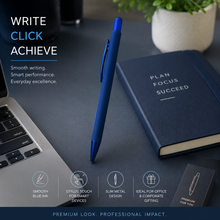 3-Piece Stylus Matte Blue Ball Pen Set – Premium Blue Ink