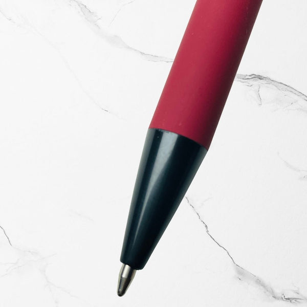 BallPenBazaar Matte Maroon Ball Pens (Pack of 3) | Glossy Black Clip | Click Mechanism | Smooth Blue Ink | Premium Metal Body Pens for Office, School & Gifting