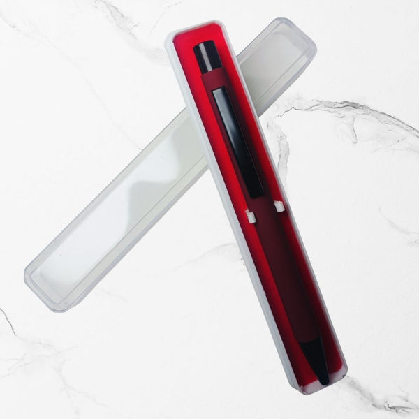 BallPenBazaar Matte Maroon Ball Pens (Pack of 3) | Glossy Black Clip | Click Mechanism | Smooth Blue Ink | Premium Metal Body Pens for Office, School & Gifting