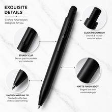 Premium Black Ball Pens (Pack of 2) – Smooth Blue Ink