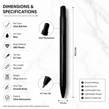Premium Black Ball Pens (Pack of 2) – Smooth Blue Ink