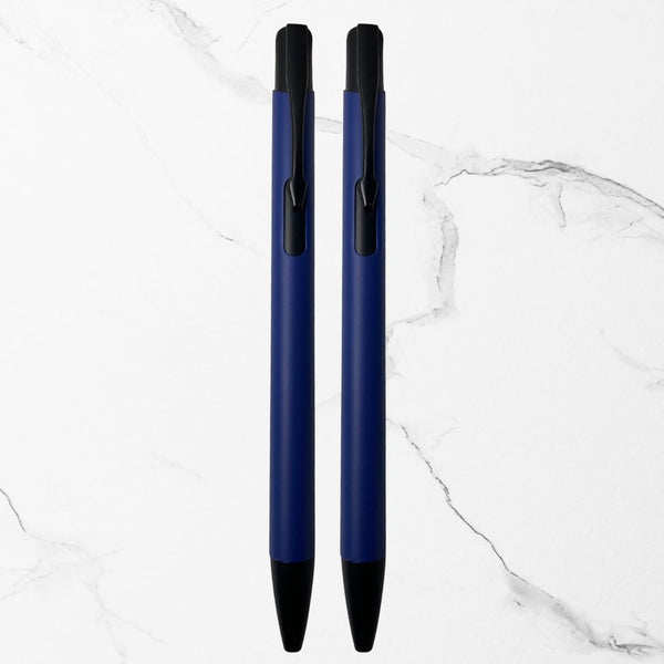 BallPenBazaar Premium Blue Ball Pens with Black Clip | Click Mechanism | Smooth Blue Ink | Comfortable Writing Pens for Office, School & Daily Use | Long-Lasting Metal-Feel Body (Pack of 2)