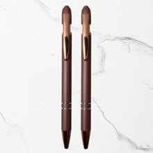 BallPenBazaar Premium Matte Brown Ball Pens with Rose Gold Clip
