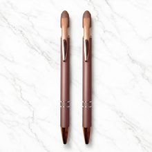 BallPenBazaar Premium Matte Brown Ball Pens with Rose Gold Clip