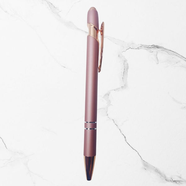 BallPenBazaar Premium Matte Brown Ball Pens with Rose Gold Clip | Click Mechanism | Smooth Blue Ink | Executive Stylus Ball Pen for Office, School & Gifting (Pack of 2)