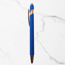 BallPenBazaar Premium Stylus Ball Pens with Matte Blue Body & Rose Gold Clip | Smooth Blue Ink | Elegant Writing Pens for Office, School & Gifting (Pack of 2)