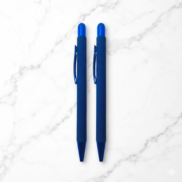 BallPenBazaar Premium Stylus Glossy Navy Blue Ball Pens (Pack of 2)