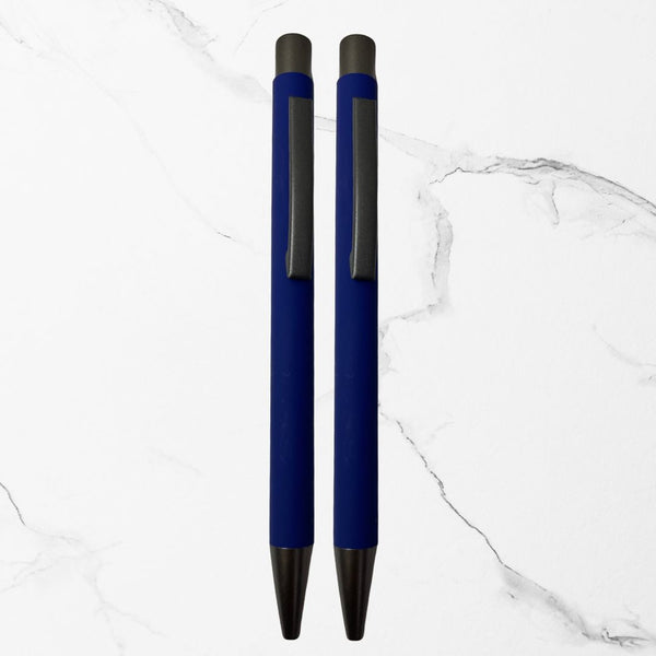 BallPenBazaar Smooth Writing Blue Click Ball Pens with Black Clip – Blue Ink | Pack of 2 | Comfortable & Reliable Office Pens