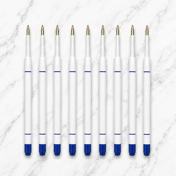 Set of 10 Jotter Refills – 0.6mm Blue Ink | Smooth Plastic Pen Refills