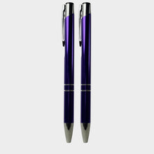 Ballpen Bazaar 2 Pcs Metallic Glossy Purple Ball Pen | Silver Clip | Smooth Click Mechanism | Blue Ink | Premium Metal Body for Office, Gifting & Daily Use