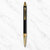 Ballpen Bazaar 2 in 1 Dual Ink Ball Pen | Metallic Glossy Black Body with Gold Grip | Blue & Red Ink | Two Side Twist Mechanism | Premium Metal Writing Pen