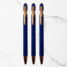 Ballpen Bazaar – 3 Pcs Matte Black Body Ball Pen Set with Glossy Black Clip | Click Mechanism | Smooth Blue Ink | Premium Writing Pens for Office & Gifting