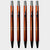 Ballpen Bazaar 5 Pcs Metallic Glossy Orange Ball Pen Set | Silver Clip