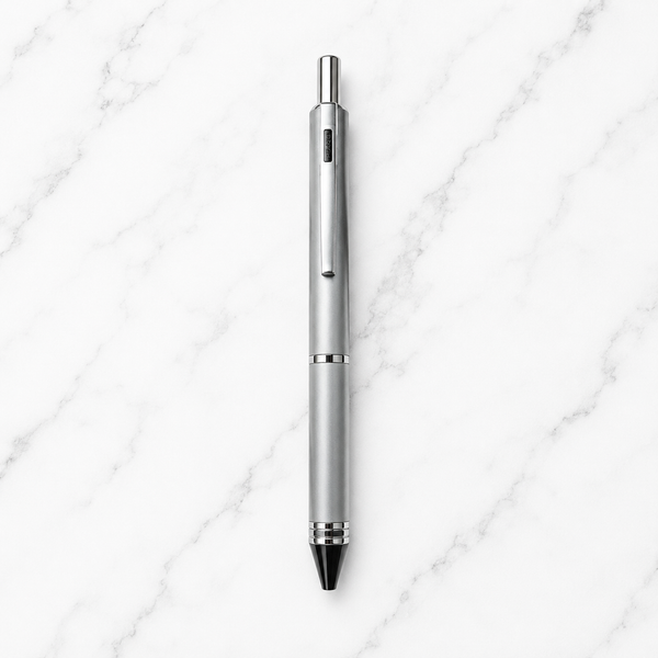 Ballpen Bazaar 5 in 1 Multi Ink Ball Pen with Pencil | Matte Black Body & Black Clip | Click Mechanism | 2 Blue 1 Black 1 Red Ink + 0.5mm Mechanical Pencil