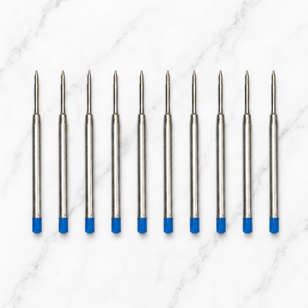 Ballpen Bazaar  Ballpen Bazaar 0.6 MM Metal Jotter Blue Ink Refill Pack of 10 | Smooth Writing Ball Pen Refills Compatible with Metal Jotter Pens with Name Engraving