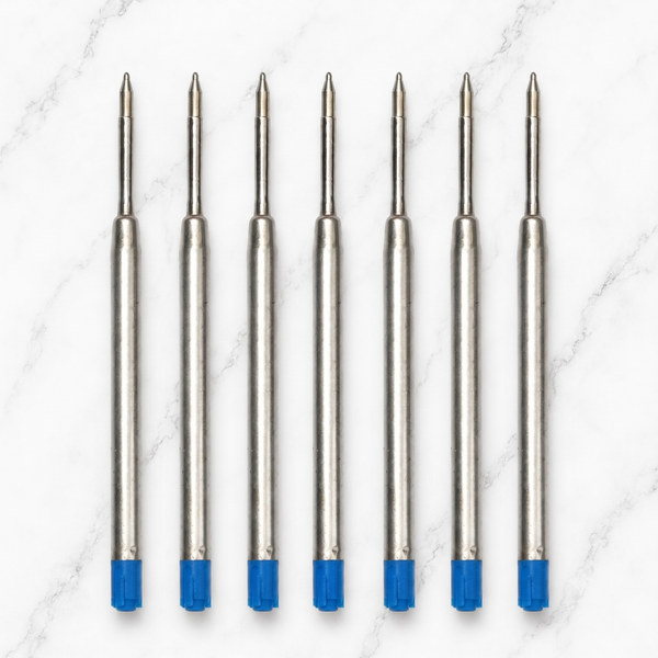Ballpen Bazaar  Ballpen Bazaar 0.6 MM Metal Jotter Pen Refill Blue Ink Set of 6 | Smooth Writing Metal Ball Pen Refills with Name Engraving