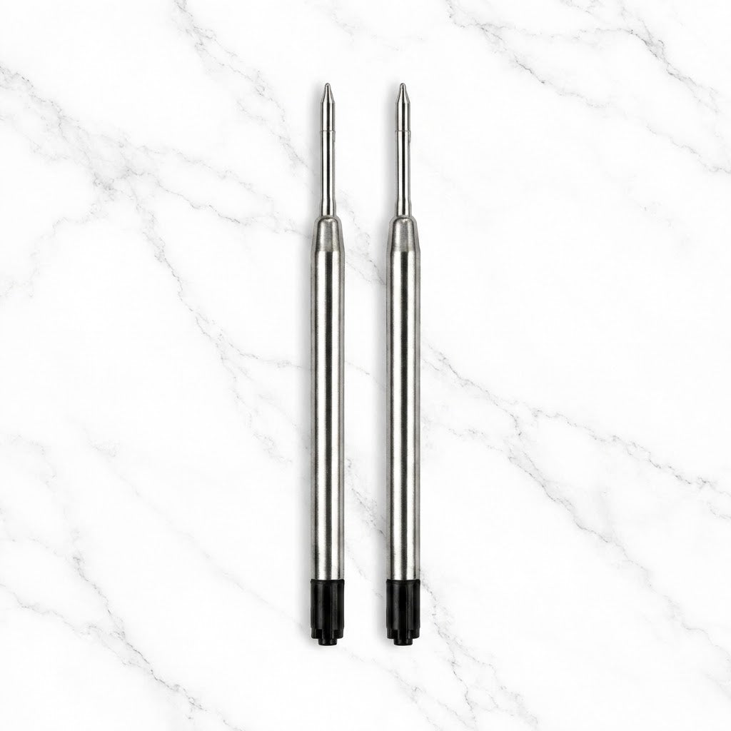 Ballpen Bazaar  Ballpen Bazaar 0.6 MM Metal Jotter Refill Black Ink Compatible Smooth Writing Pen Refill Pack of 2 with Name Engraving