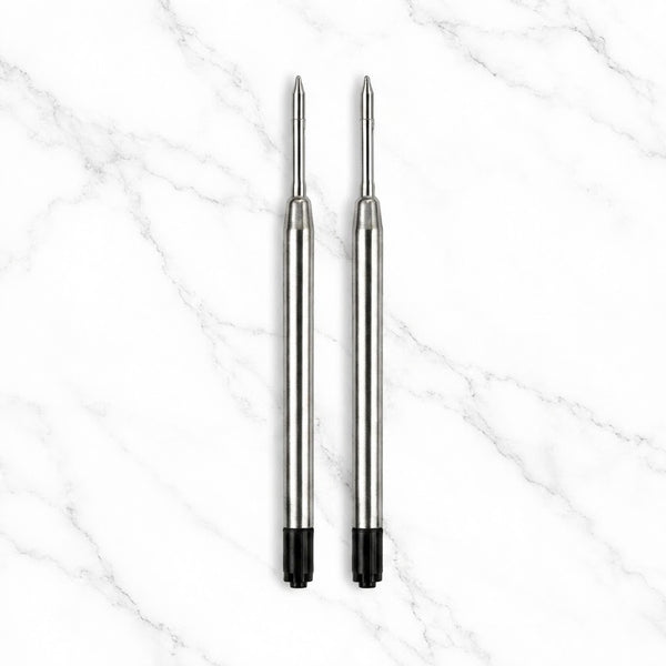 Ballpen Bazaar  Ballpen Bazaar 0.6 MM Metal Jotter Refill Black Ink Compatible Smooth Writing Pen Refill Pack of 2 with Name Engraving