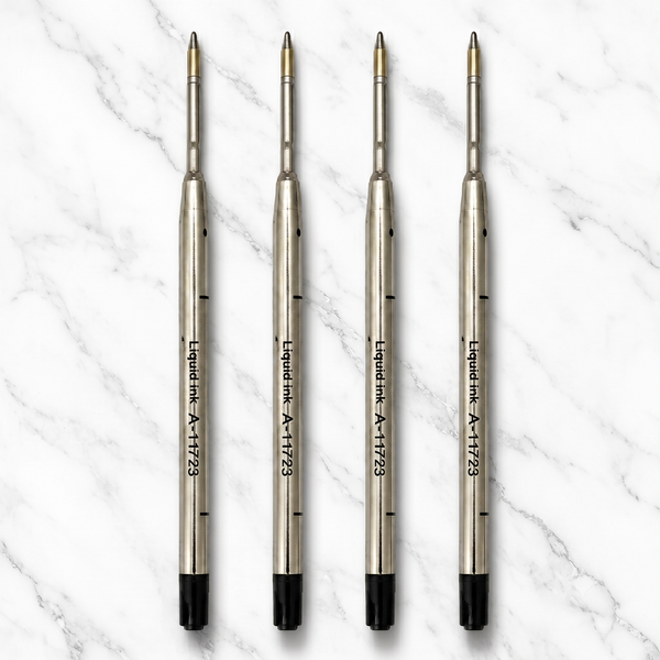 Ballpen Bazaar  Ballpen Bazaar 0.6 MM Metal Jotter Refill Black Ink – Smooth Writing Replacement Refill for Jotter Ball Pens (Pack of 4) with Name Engraving