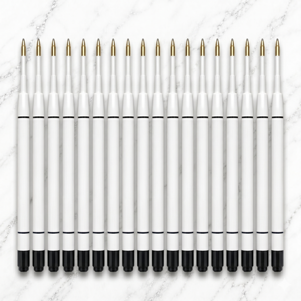Ballpen Bazaar  Ballpen Bazaar 0.6 MM Plastic Jotter Black Ink Refill Pack of 20 | Smooth Writing Ball Pen Refills with Name Engraving
