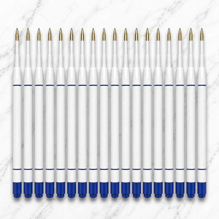 Ballpen Bazaar  Ballpen Bazaar 0.6 MM Plastic Jotter Blue Ink Refill Pack of 20 | Smooth Writing Ball Pen Refills with Name Engraving