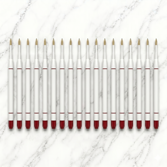 Ballpen Bazaar  Ballpen Bazaar 0.6 MM Plastic Jotter Red Ink Refill Pack of 20 | Smooth Writing Ball Pen Refills with Name Engraving
