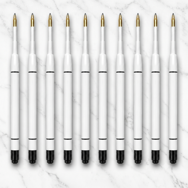 Ballpen Bazaar  Ballpen Bazaar 0.6 MM Plastic Jotter Refill Black Ink for Ball Pens | Smooth Writing Replacement Refills | Pack of 10 with Name Engraving