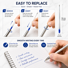 Set of 10 Plastic Jotter Pens | 1mm Blue Ink Ballpoint Pens 