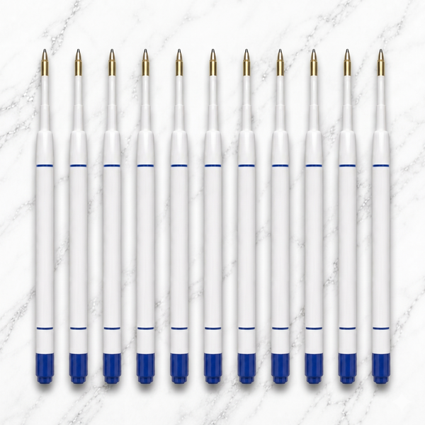 Ballpen Bazaar  Ballpen Bazaar 0.6 MM Plastic Jotter Refill Blue Ink Pack of 10 | Smooth Writing Ball Pen Refills for Jotter Pens with Name Engraving