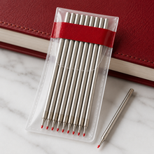 Ballpen Bazaar  Ballpen Bazaar 0.6mm Mini VT Refill Red Ink Pack of 10 | Smooth Writing Ball Pen Refills for Daily Office School and Business Use with Name Engraving