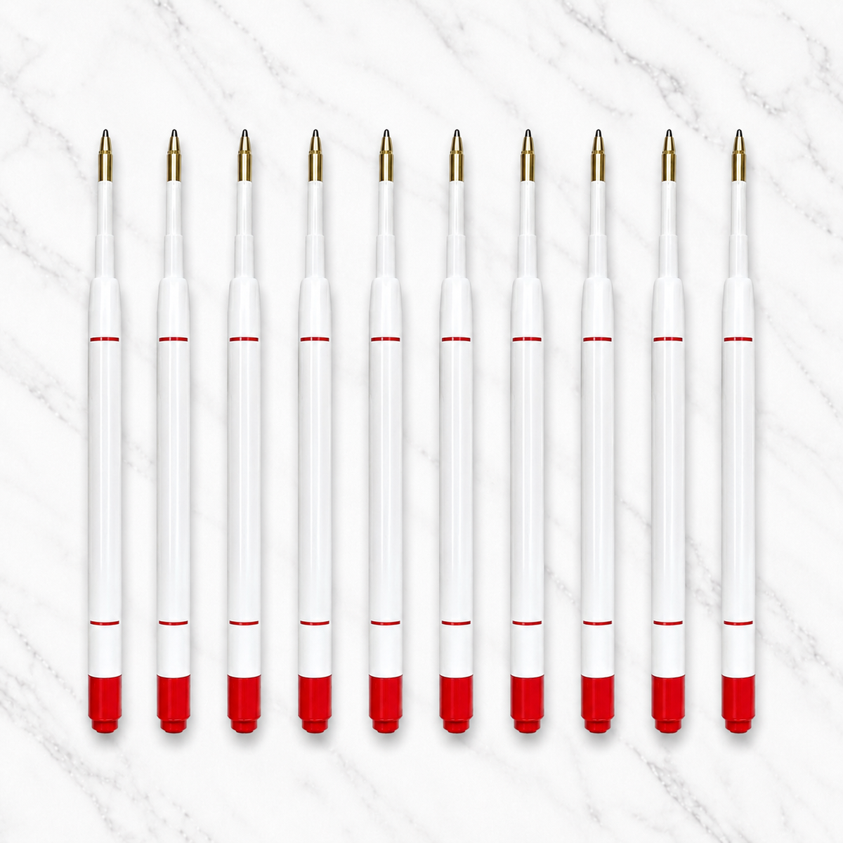 Ballpen Bazaar  Ballpen Bazaar 0.6mm Plastic Jotter Red Ink Refills Pack of 10 | Smooth Writing Replacement Pen Refills for Ball Pens with Name Engraving
