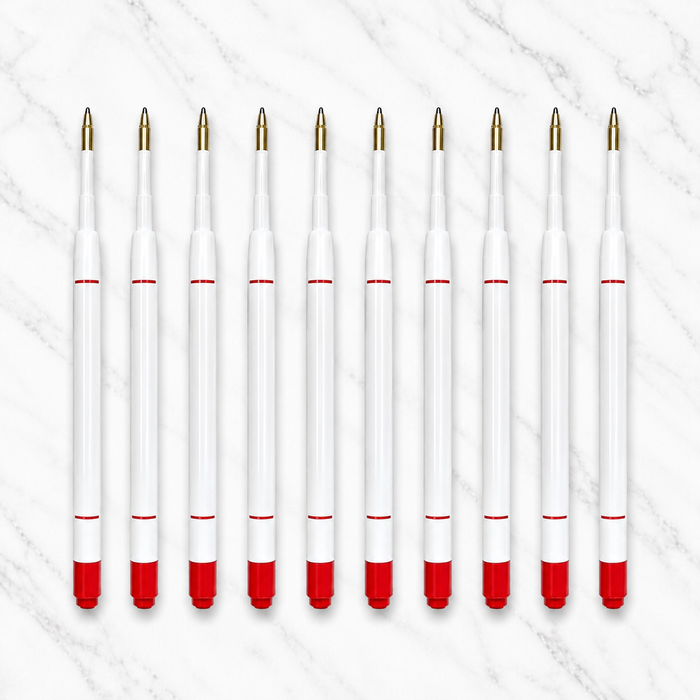 Ballpen Bazaar  Ballpen Bazaar 0.6mm Plastic Jotter Red Ink Refills Pack of 10 | Smooth Writing Replacement Pen Refills for Ball Pens with Name Engraving