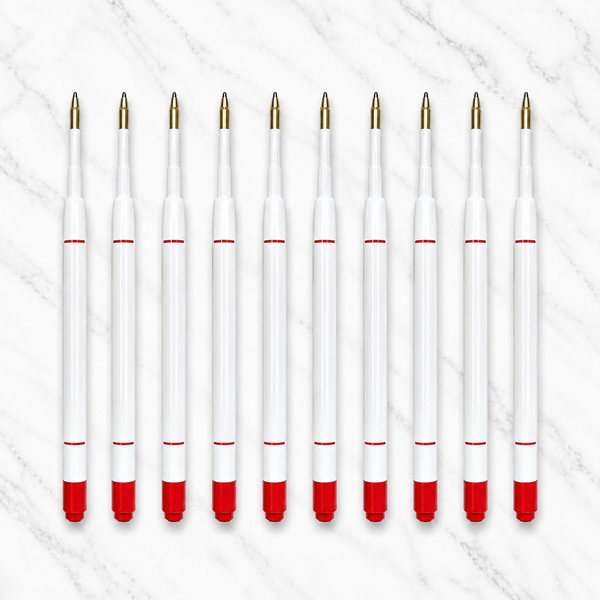Ballpen Bazaar  Ballpen Bazaar 0.6mm Plastic Jotter Red Ink Refills Pack of 10 | Smooth Writing Replacement Pen Refills for Ball Pens with Name Engraving