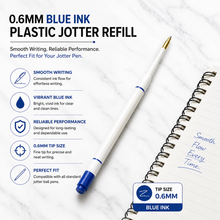 Ballpen Bazaar  Ballpen Bazaar 0.7 MM Plastic Jotter Blue Ink Refills Set of 20 | Smooth Writing Ball Pen Refills with Name Engraving