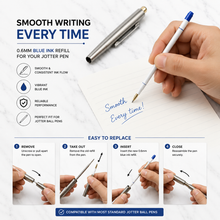 Ballpen Bazaar  Ballpen Bazaar 0.7 MM Plastic Jotter Blue Ink Refills Set of 20 | Smooth Writing Ball Pen Refills with Name Engraving