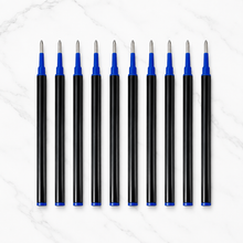 Ballpen Bazaar  Ballpen Bazaar 0.8 MM Plastic Roller Refill Blue Ink Smooth Writing Replacement Refills for Roller Pens – Blue Ink, Pack of 10 with Name Engraving