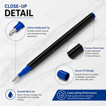 Ballpen Bazaar  Ballpen Bazaar 0.8 MM Plastic Roller Refill Blue Ink | Smooth Writing Roller Pen Refills | Blue Ink Replacement Refills | 3 Pcs Pack with Name Engraving