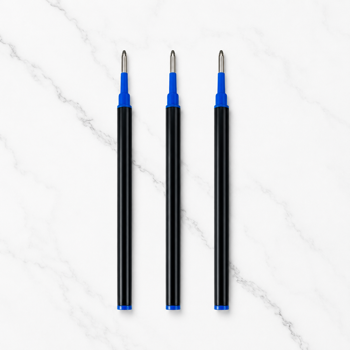 Ballpen Bazaar  Ballpen Bazaar 0.8 MM Plastic Roller Refill Blue Ink | Smooth Writing Roller Pen Refills | Blue Ink Replacement Refills | 3 Pcs Pack with Name Engraving