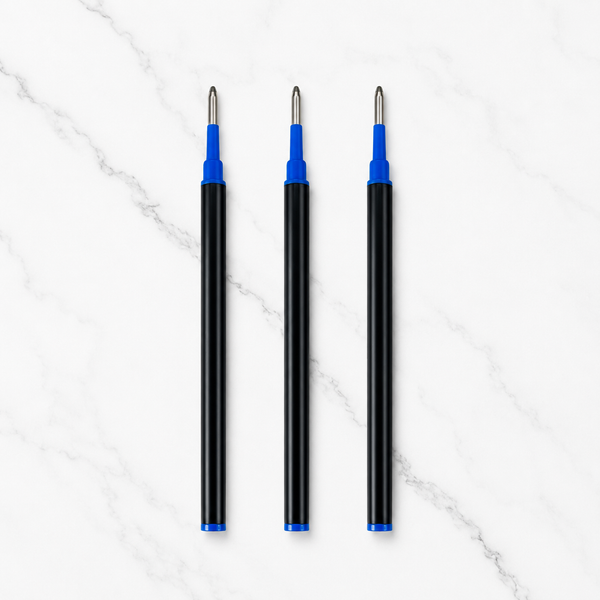 Ballpen Bazaar  Ballpen Bazaar 0.8 MM Plastic Roller Refill Blue Ink | Smooth Writing Roller Pen Refills | Blue Ink Replacement Refills | 3 Pcs Pack with Name Engraving