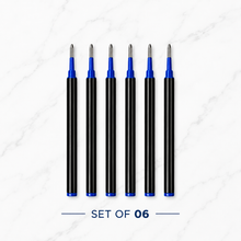 Ballpen Bazaar  Ballpen Bazaar 0.8 MM Plastic Roller Refill Blue Ink – Smooth Writing Roller Pen Refills, Fine Point Replacement Ink Refills for Roller Pens, Blue Ink, Pack of 6 with Name Engraving