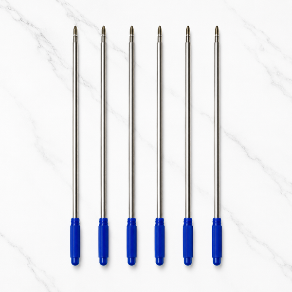 Ballpen Bazaar  Ballpen Bazaar Cross Compatible 1 MM Blue Ink Refill Set of 6 | Smooth Writing Ball Pen Refills | Long Lasting Blue Ink Replacement with Name Engraving