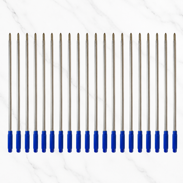 Ballpen Bazaar  Ballpen Bazaar Cross Compatible 1MM Blue Ink Refill Pack of 20 | Smooth Writing Ball Pen Refills with Name Engraving