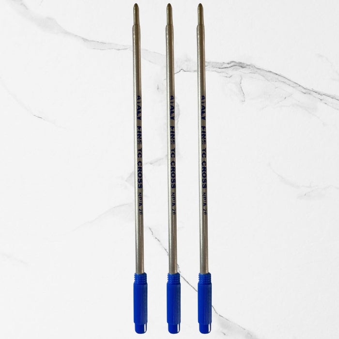 Ballpen Bazaar  Ballpen Bazaar Cross Compatible 1mm Blue Ink Refills Pack of 3 | Smooth Writing Metal Pen Refill Replacement with Name Engraving