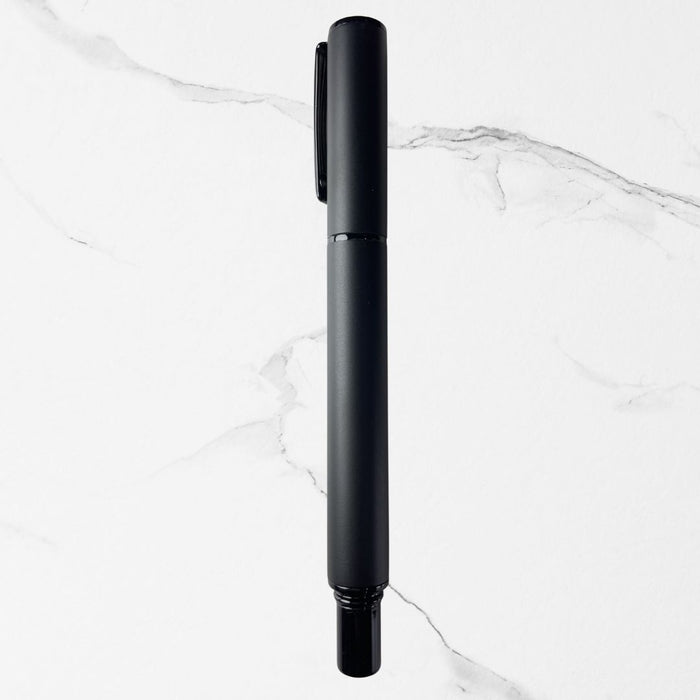 Ballpen Bazaar  Ballpen Bazaar Fellowship Tricky Jotter Matt Full Black Ball Pen with Black Cap | Press Click Mechanism | Blue Ink | 1 Pen + 1 Extra Refill with Name Engraving