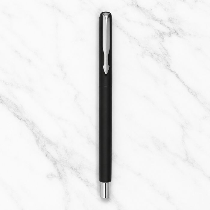 Ballpen Bazaar  Ballpen Bazaar Matt Black Ball Pen with Black Cap and Silver Clip | Openable Metal Pen | Blue Ink | 1 Pen with 1 Extra Blue Refill | Premium Writing Pen with Name Engraving