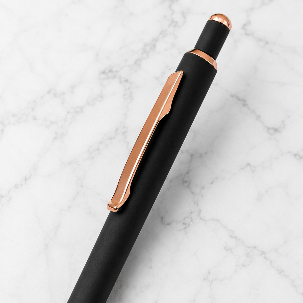 Ballpen Bazaar  Ballpen Bazaar Matt Black Ball Pen with Copper Clip | Click Mechanism | Blue Ink | Premium Metal Pen | 1 Pen with 1 Extra Blue Refill | Executive Gift Pen with Name Engraving