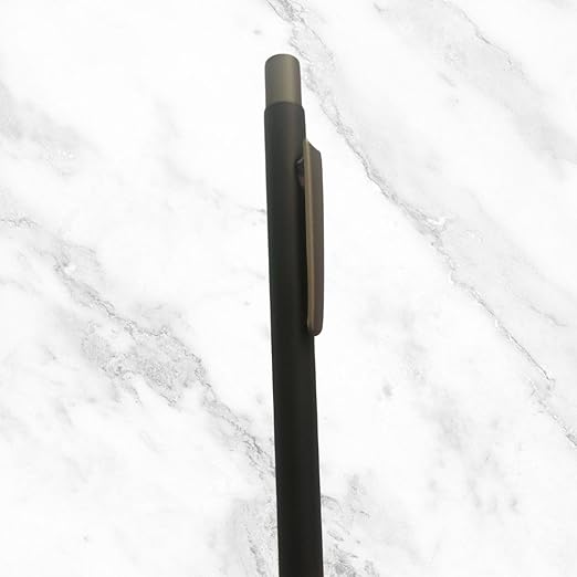 Ballpen Bazaar  Ballpen Bazaar Matt Black Ball Pen with Gunmetal Clip Click Mechanism Blue Ink | 1 Pen + 1 Extra Refill with Name Engraving