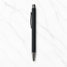 Ballpen Bazaar  Ballpen Bazaar Matt Black Ball Pen with Gunmetal Clip | Click Mechanism | Blue Ink | Premium Metal Pen | 1 Pen with 1 Free Extra Refill with Name Engraving